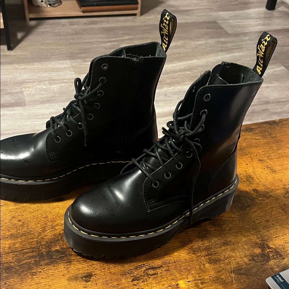 Dr. Martens Black Platform Combat Boots